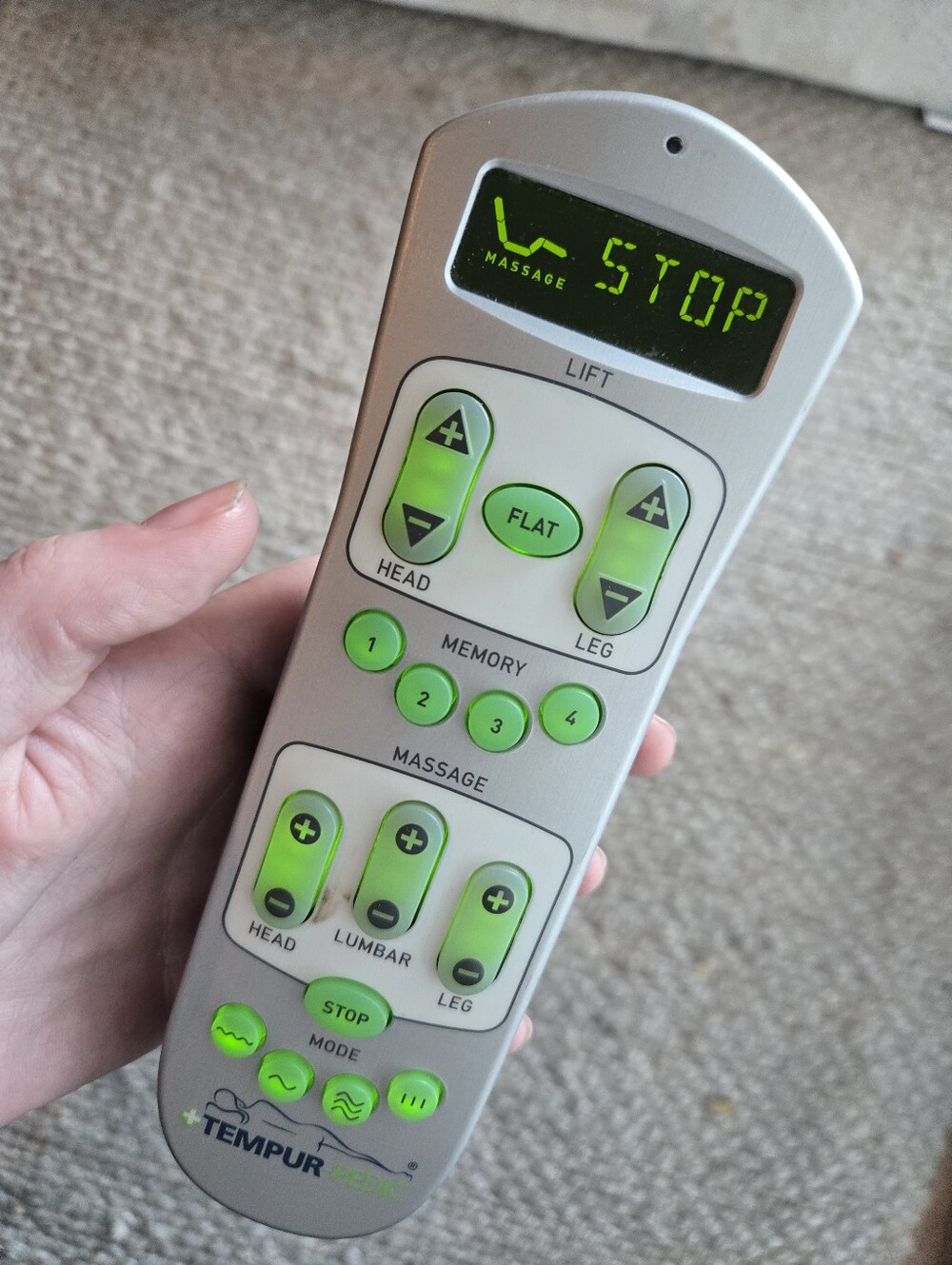 Tempur-Pedic Tempur-Ergo Wireless Bed Remote Control OEM 10003-RFREMS-L006 - Picture 4 of 6